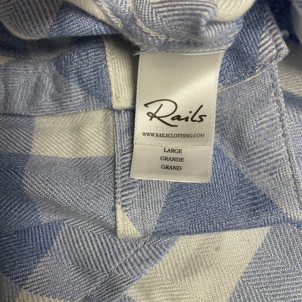 Rails Hunter Shirt Large White Powder Blue Plaid Coastal Preppy Button Down - Picture 5 of 10